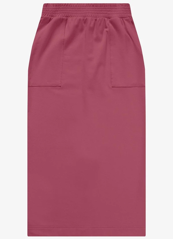 Rovitex - Saia Midi em Molecotton com Fenda Vermelho 4