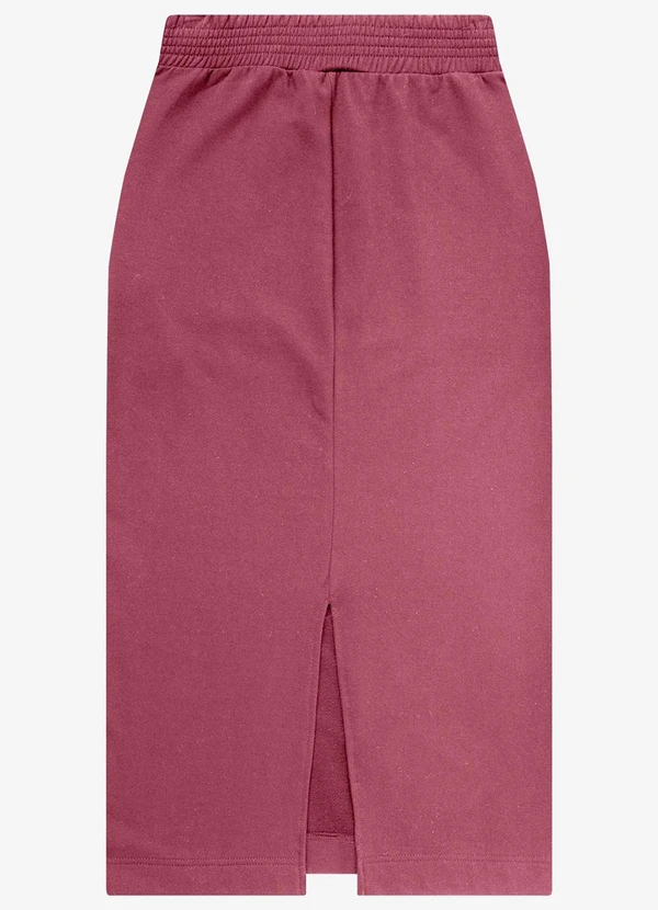 Rovitex - Saia Midi em Molecotton com Fenda Vermelho 5