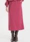 Rovitex - Saia Midi em Molecotton com Fenda Vermelho - variação: Vermelho