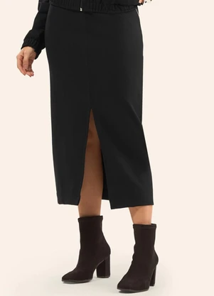 Rovitex - Saia Midi em Ponto Roma Preto - ROVITEX