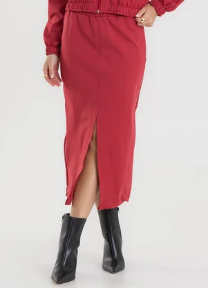 Rovitex - Saia Midi em Ponto Roma Vermelho - ROVITEX