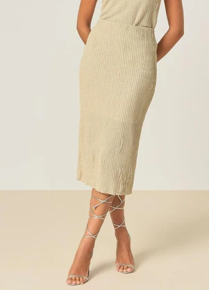 Elegance - Saia Midi em Renda Verde Neutral - ELEGANCE