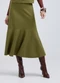 Gris - Saia Midi em Tecido Texturizado Verde - variação: Verde