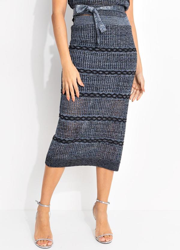 John John - Saia Midi em TricotAzul