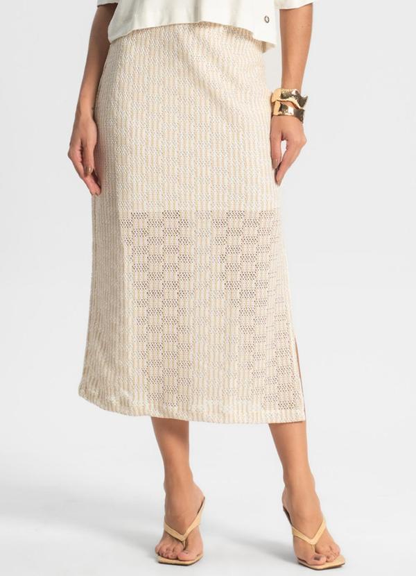 Endless - Saia Midi em Tricot Bege