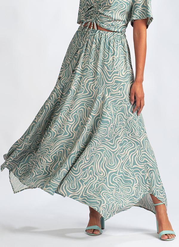 Animale Jeans - Saia Midi em ViscoseAzul