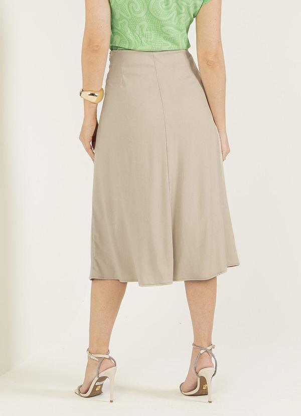 Gris - Saia Midi em Viscose Bege 2
