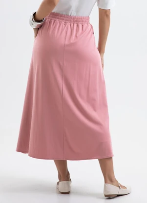 Cativa - Saia Midi em Viscose com Elastano Rosa - CATIVA