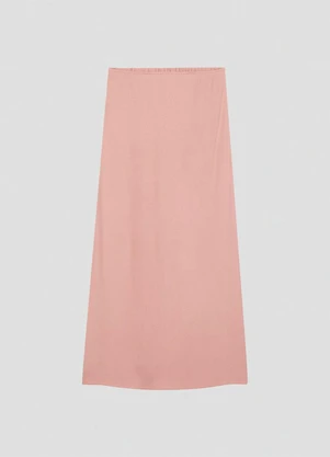 Cereja Rosa - Saia Midi em Viscose com Fenda Lateral Rosa - CEREJA ROSA