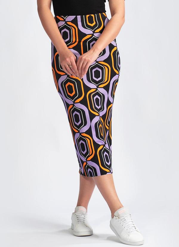 Colcci - Saia Midi em Viscose Estampada