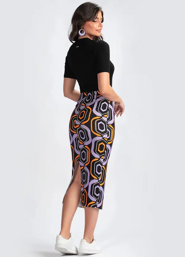 Colcci - Saia Midi em Viscose Estampada 4