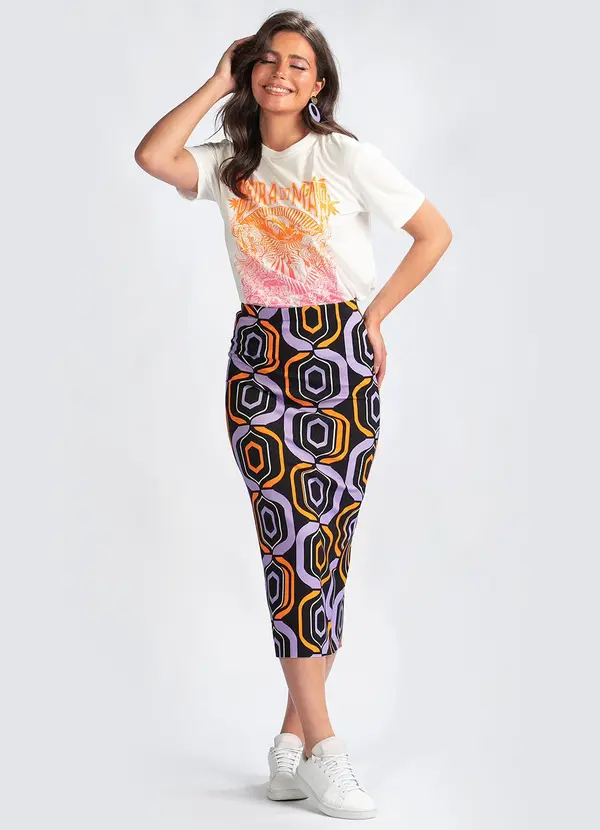 Colcci - Saia Midi em Viscose Estampada 6