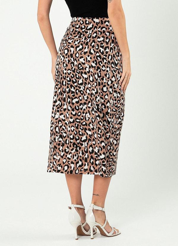 Cativa - Saia Midi em Viscose Marrom Claro 2