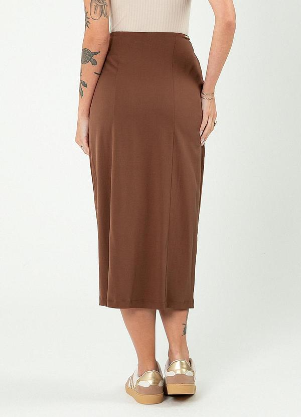 Cativa - Saia Midi em Viscose Marrom Escuro 2