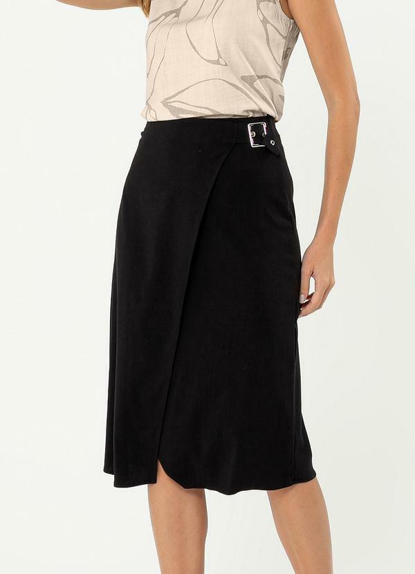 Cativa - Saia Midi em Viscose Preto 3