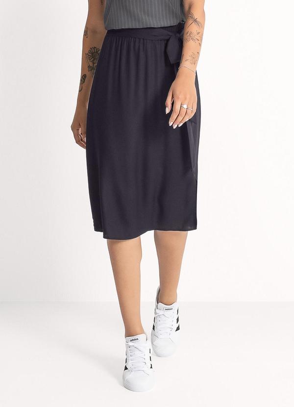 Habana - Saia Midi em Viscose Preto