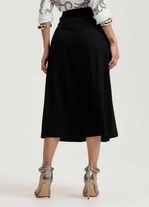 Gris - Saia Midi em Viscose Preto - GRIS