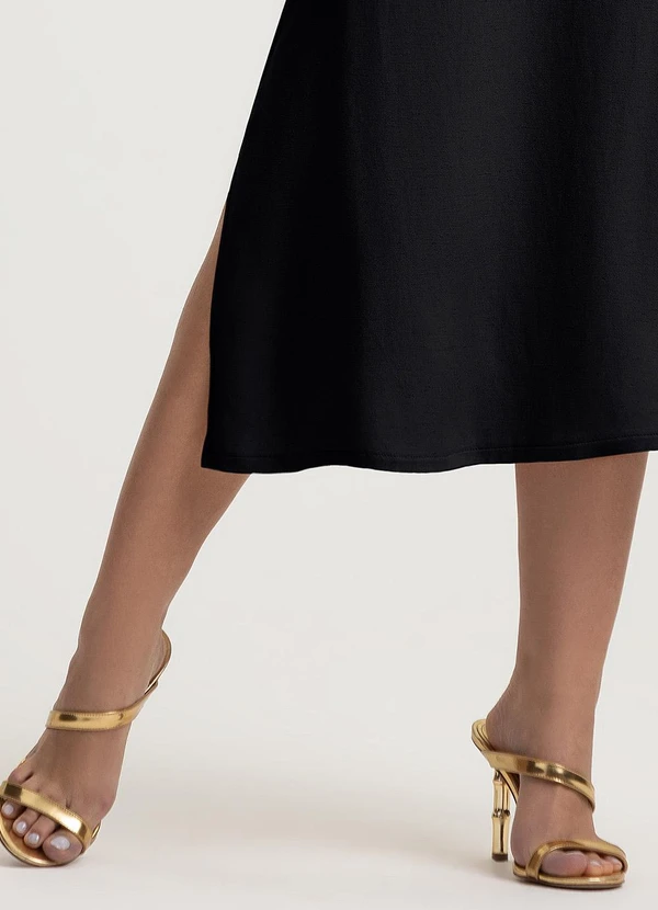 Gris - Saia Midi em Viscose Preto 4