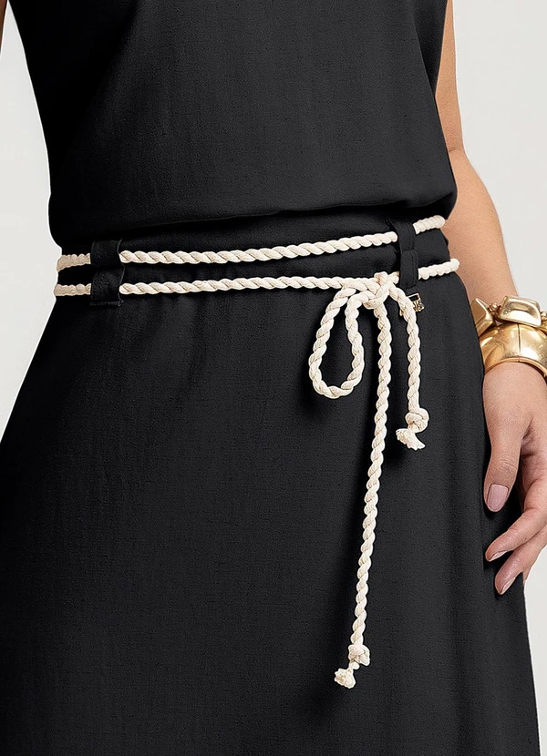 Gris - Saia Midi em Viscose Preto 5