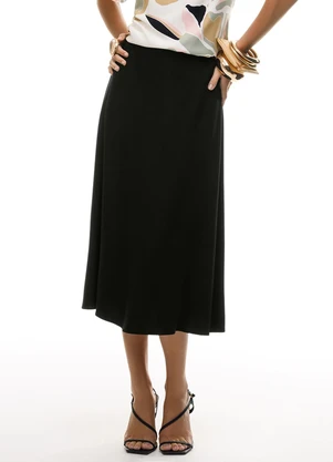 Gris - Saia Midi em Viscose Preto - GRIS