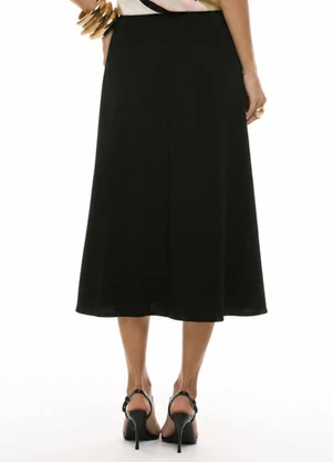 Gris - Saia Midi em Viscose Preto - GRIS