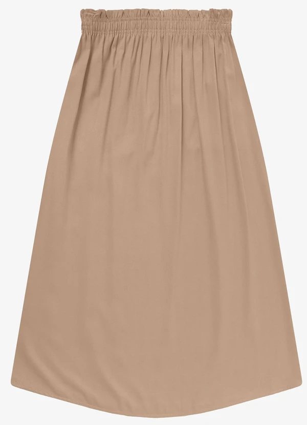 Rovitex - Saia Midi em Viscose Sarjada Marrom 3