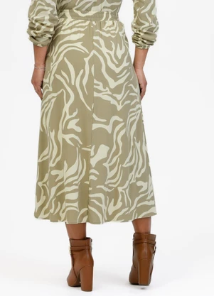 Habana - Saia Midi em Viscose Verde - HABANA