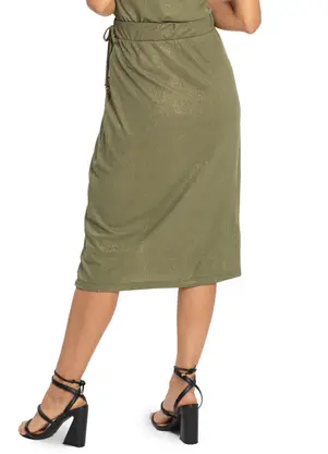 Rovitex - Saia Midi Envelope com Transpasse Verde - ROVITEX