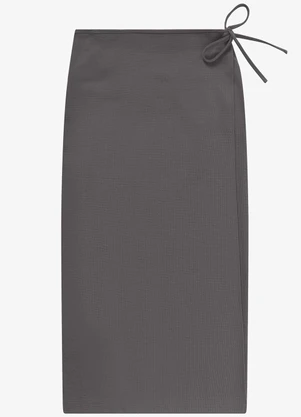Rovitex - Saia Midi Envelope em Malhão Cinza - ROVITEX