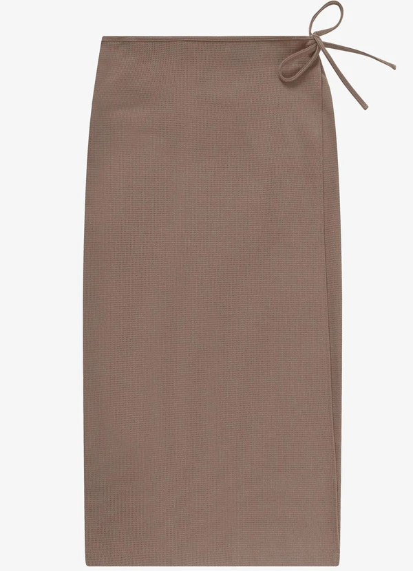 Rovitex - Saia Midi Envelope em Malhão Marrom 3