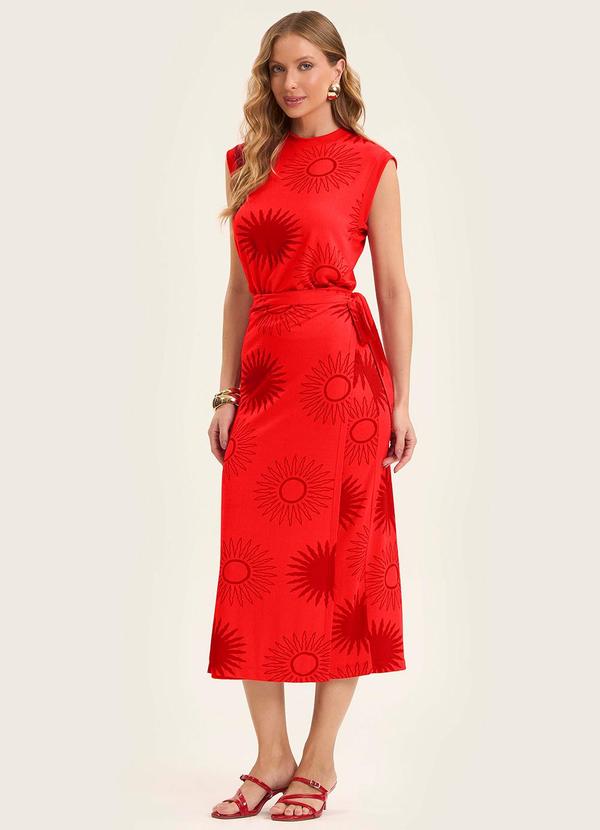 Rovitex - Saia Midi Envelope em Visco Maquinetada Laranja 2