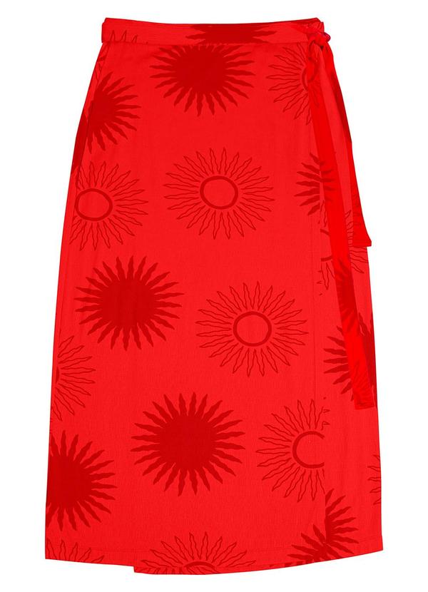 Rovitex - Saia Midi Envelope em Visco Maquinetada Laranja 3