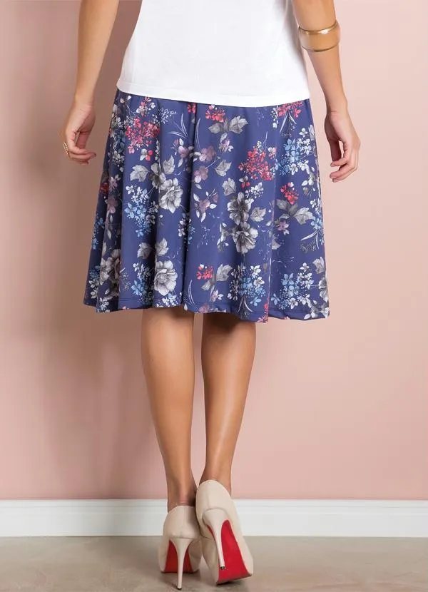 Moda Pop - Saia Midi Evasê Floral 2