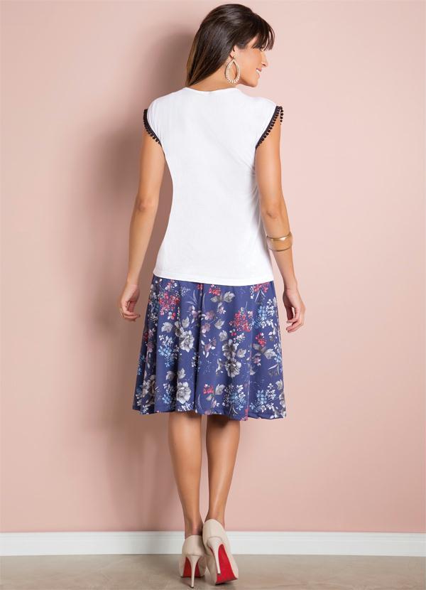 Moda Pop - Saia Midi Evasê Floral 4