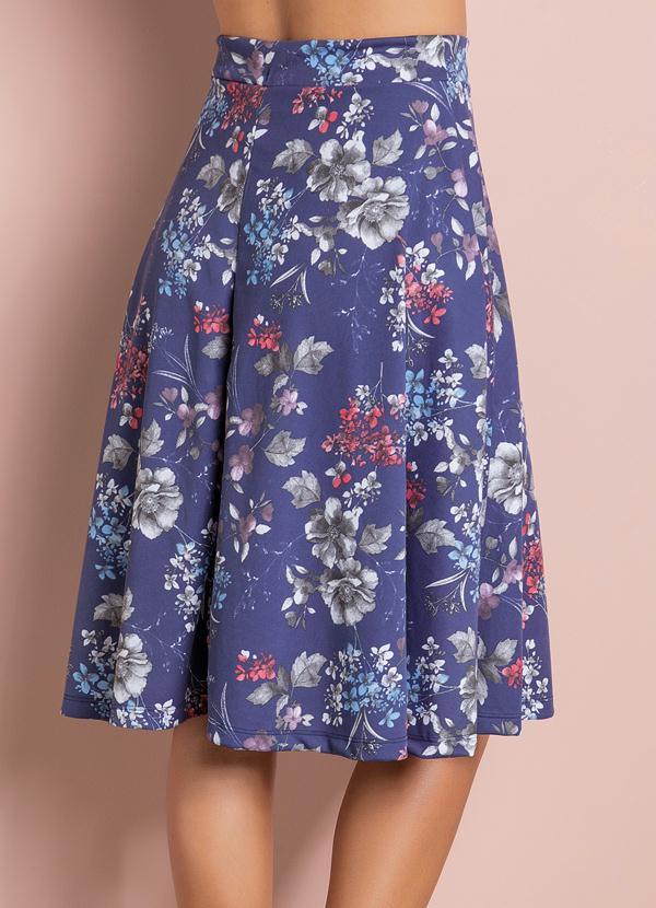 Moda Pop - Saia Midi Evasê Floral 6