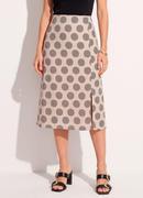 Saia Midi Evas� Po� em Viscose com Fenda e Cintura Alta