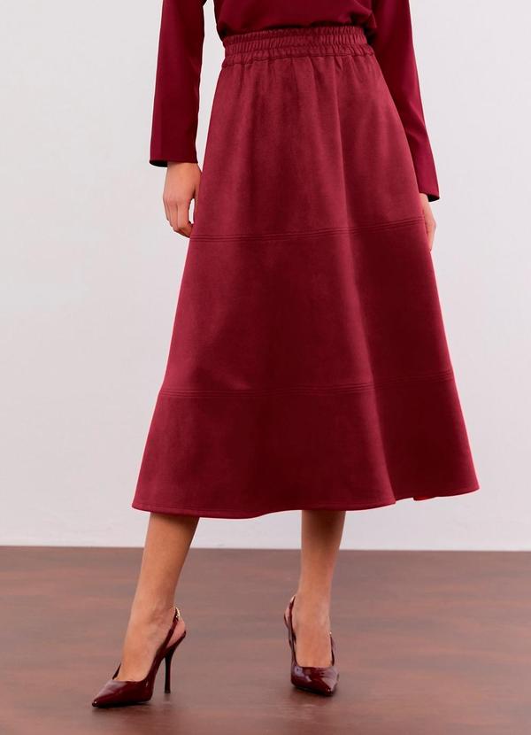 Carlota Costa - Saia Midi Evasê Roxo