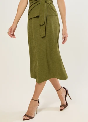 Naguchi - Saia Midi Evase Verde Cacto - NAGUCHI