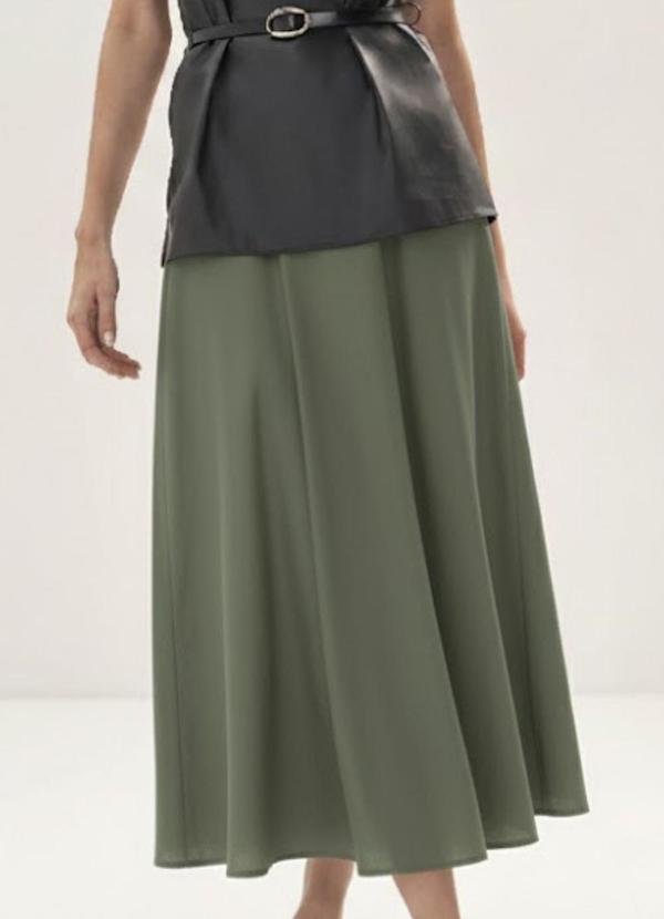 Carlota Costa - Saia Midi Evasê Verde 1