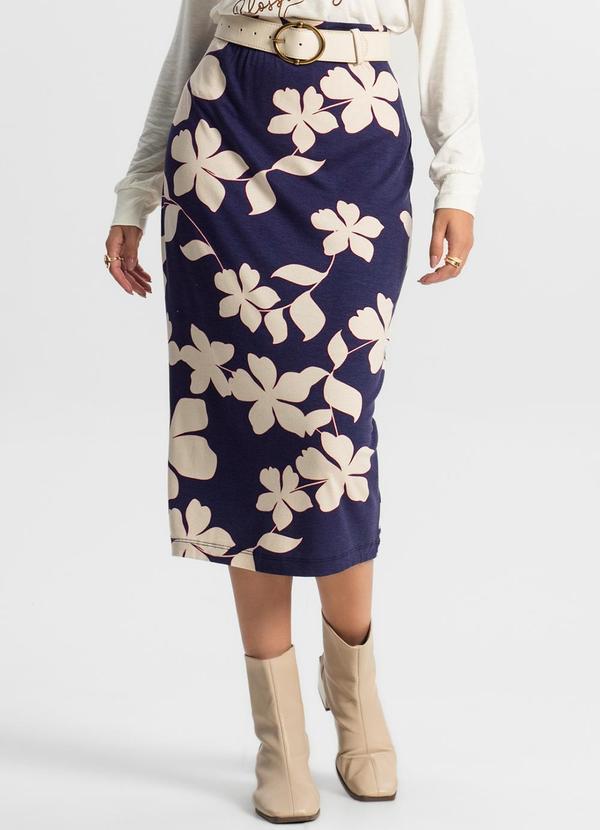 Rovitex - Saia Midi Feminina Azul