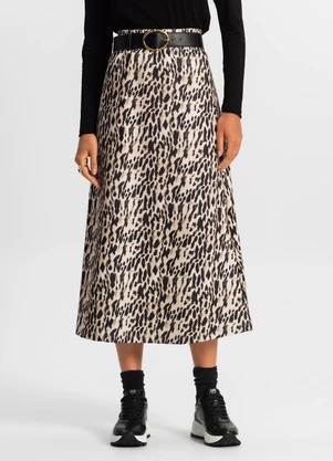 Rovitex - Saia Midi Feminina Bege - ROVITEX