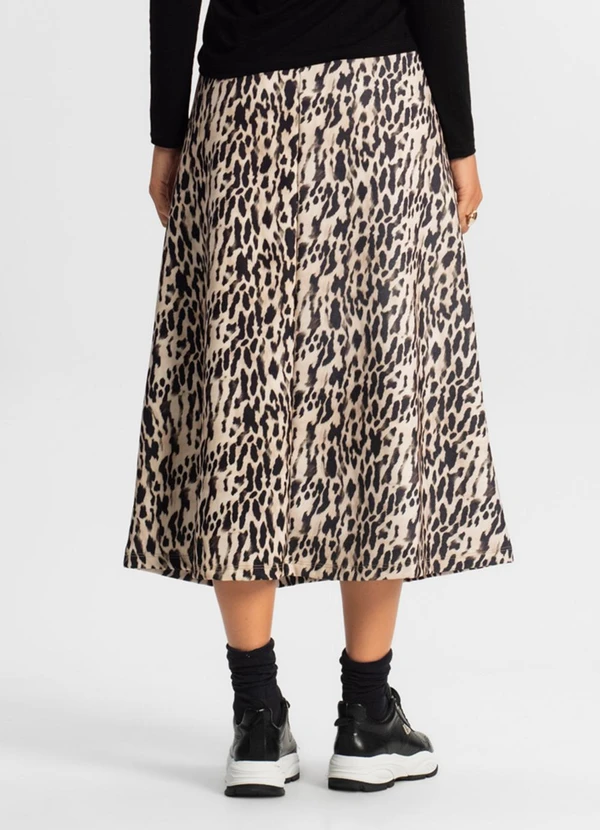 Rovitex - Saia Midi Feminina Bege 2