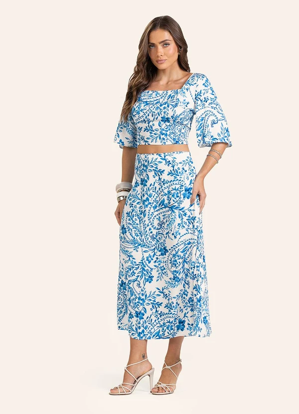 Endless - Saia Midi Feminina Bege 3