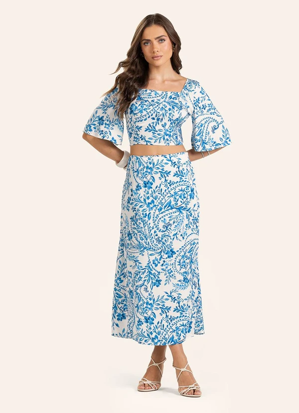 Endless - Saia Midi Feminina Bege 4