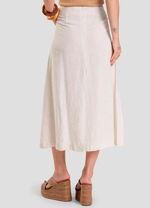 Dianna - Saia Midi Feminina Bege - DIANNA