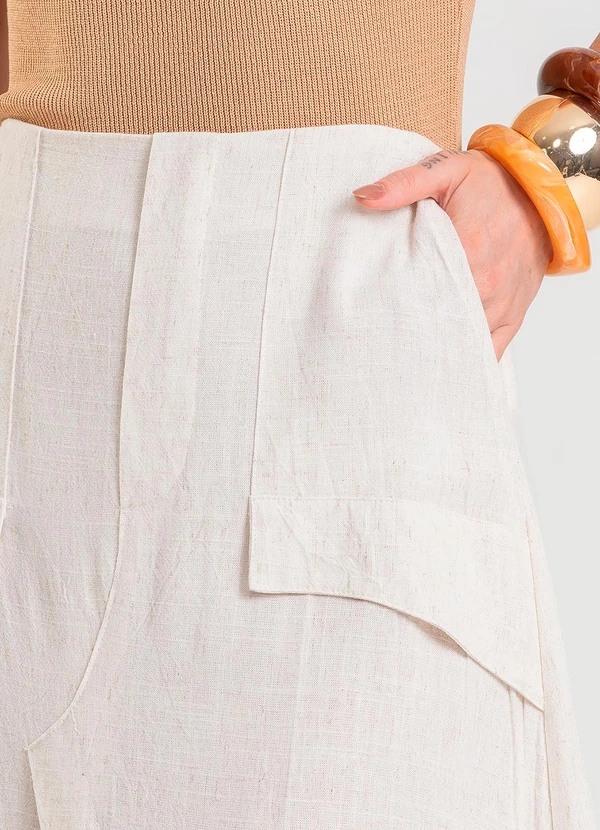 Dianna - Saia Midi Feminina Bege 5