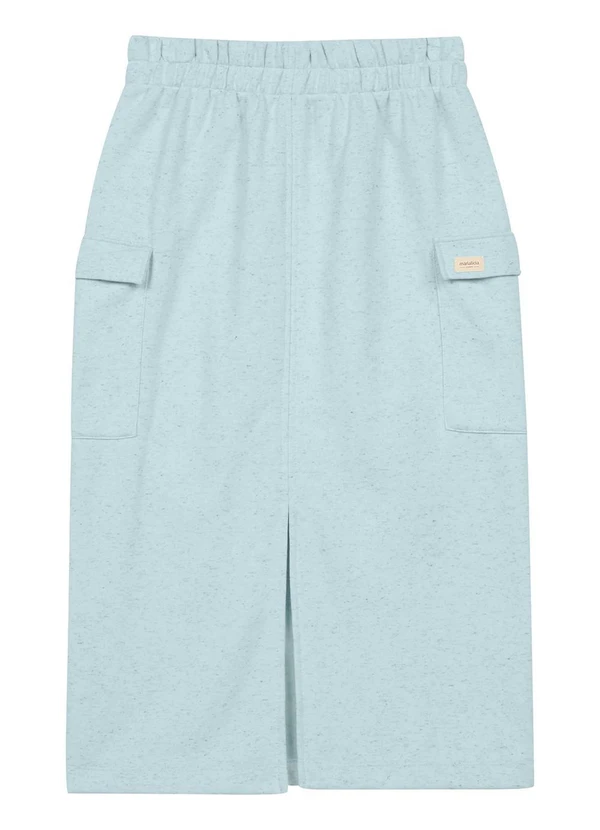 Marialícia - Saia Midi Feminina Comfy Moletom Azul 4