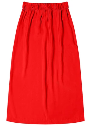 Endless - Saia Midi Feminina em Alfaiataria Laranja - ENDLESS