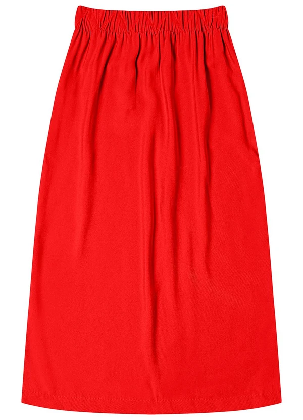 Endless - Saia Midi Feminina em Alfaiataria Laranja