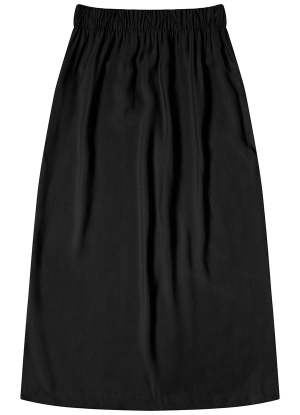 Endless - Saia Midi Feminina em Alfaiataria Preto